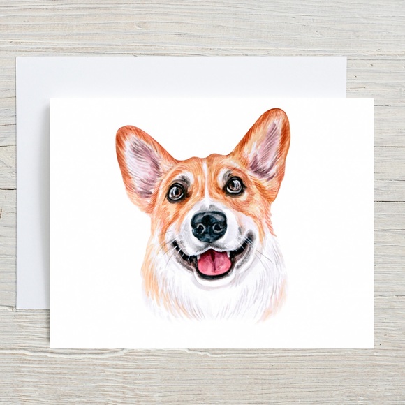 Personalized Dog Notecard Set / Corgi Stationery Note Card Set - Picture 2 of 4